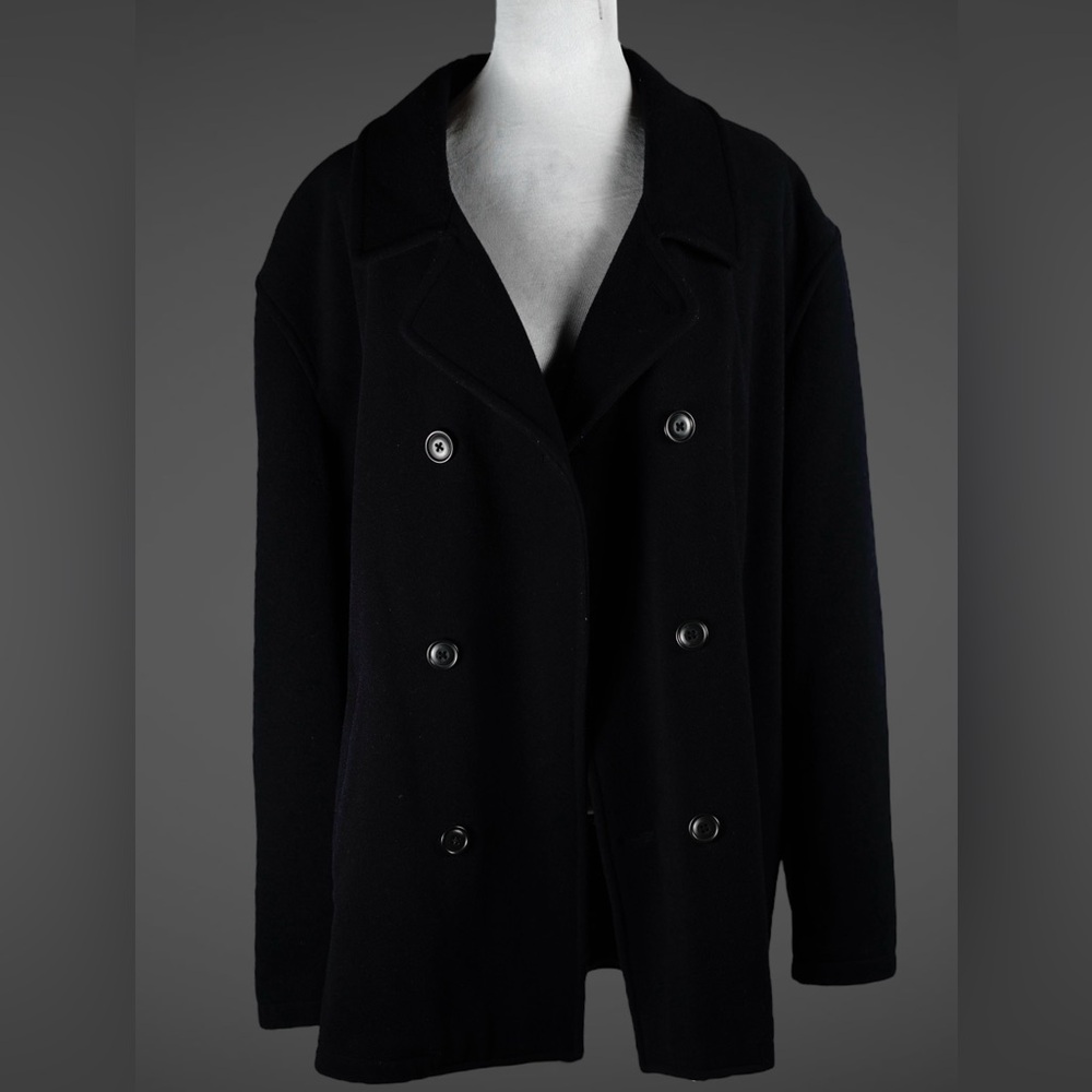J.Crew Womens XL Black Wool Blend Peacoat – PROFESSIONALLY DRY CLEANED 9/18/2025 - Picture 5 of 17